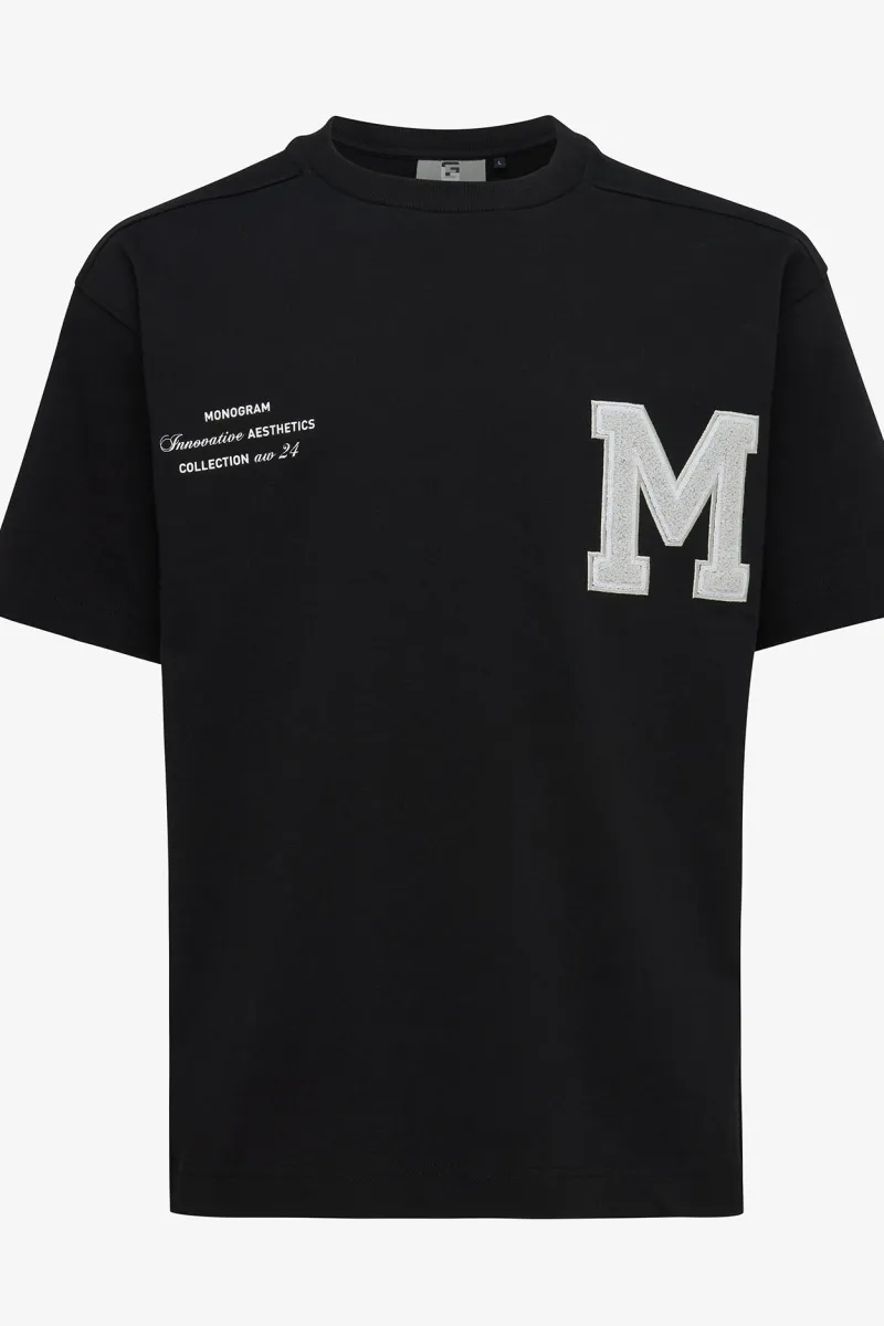 Monogram relaxed fit t-shirt zwart