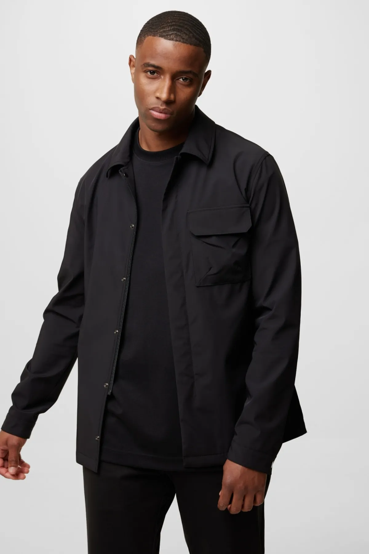 Monogram overshirt Prince zwart