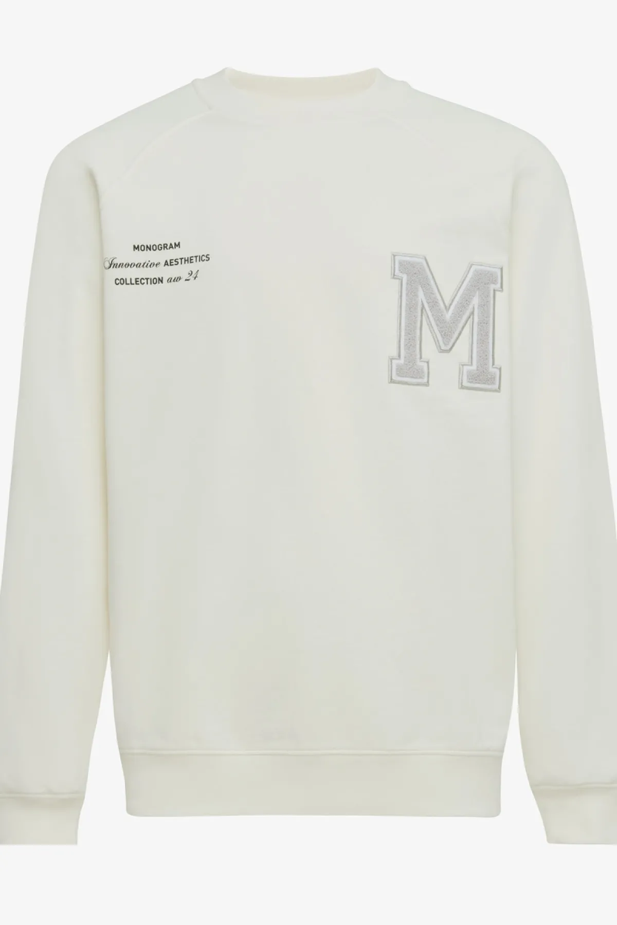 Monogram raglan crewneck wit