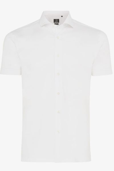 JERSEY OVERHEMD KORTE MOUW WIT
