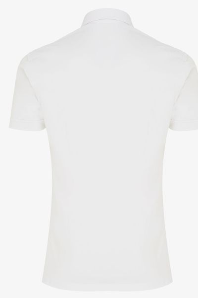 JERSEY OVERHEMD KORTE MOUW WIT