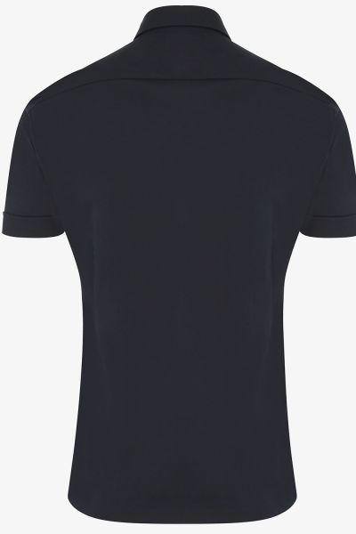 JERSEY OVERHEMD KORTE MOUW NAVY