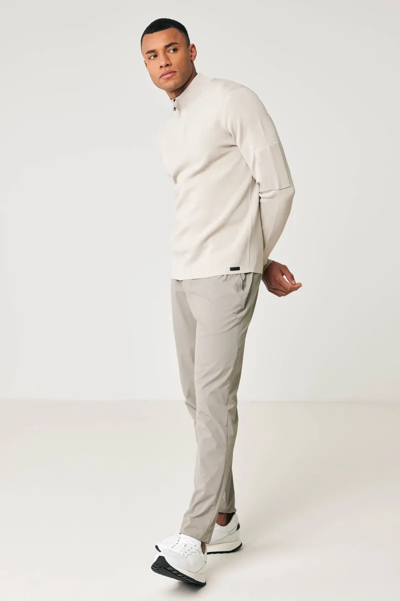 Half zip pocket beige