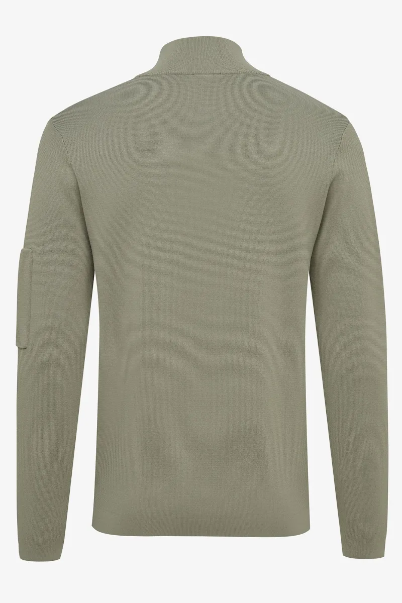 Half zip pocket lichtgroen