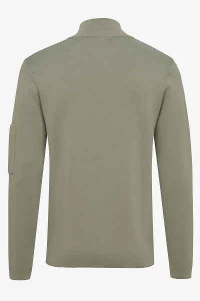 Half zip pocket lichtgroen