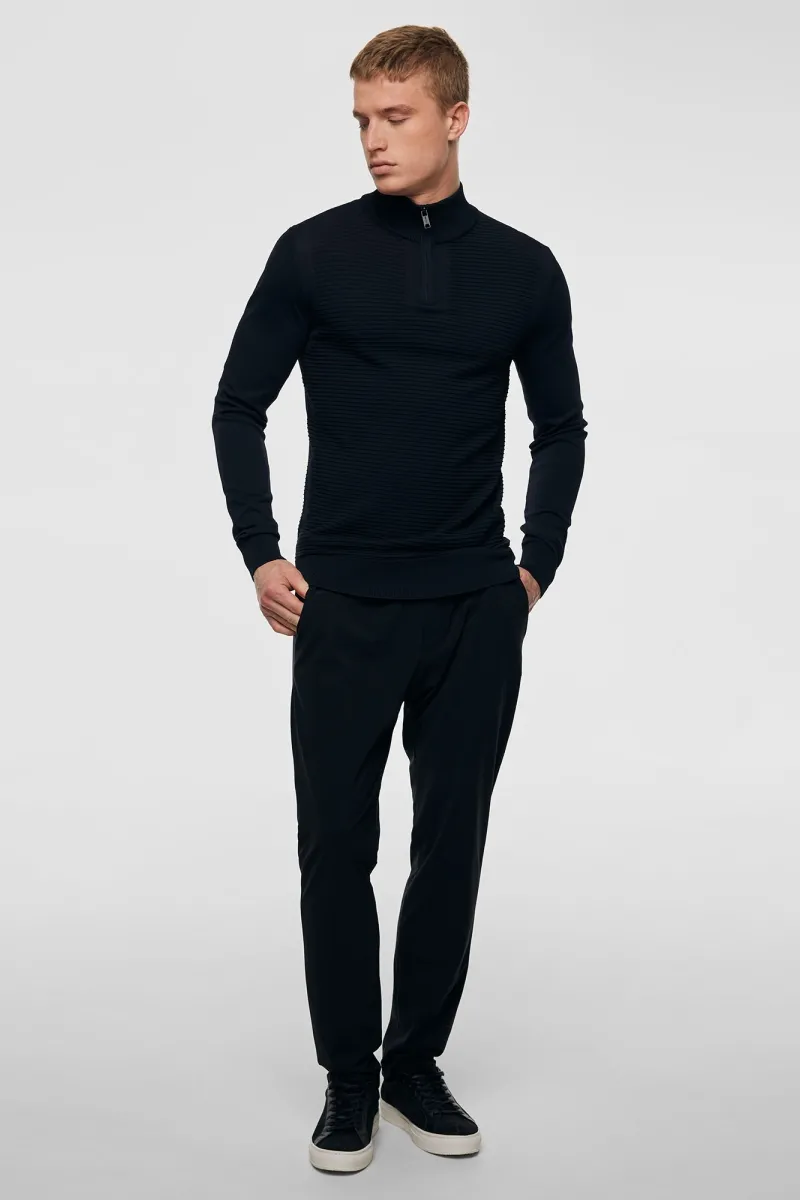 Half zip rib donkerblauw