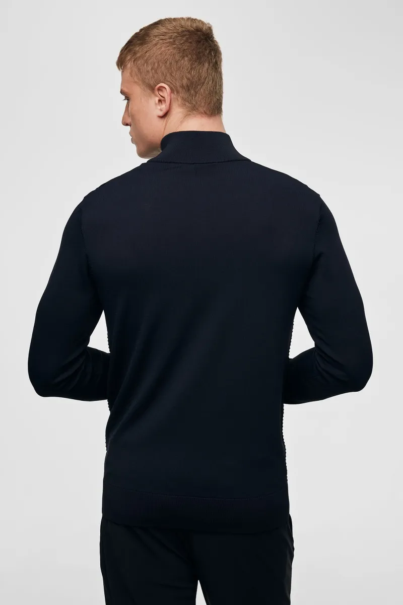 Half zip rib donkerblauw