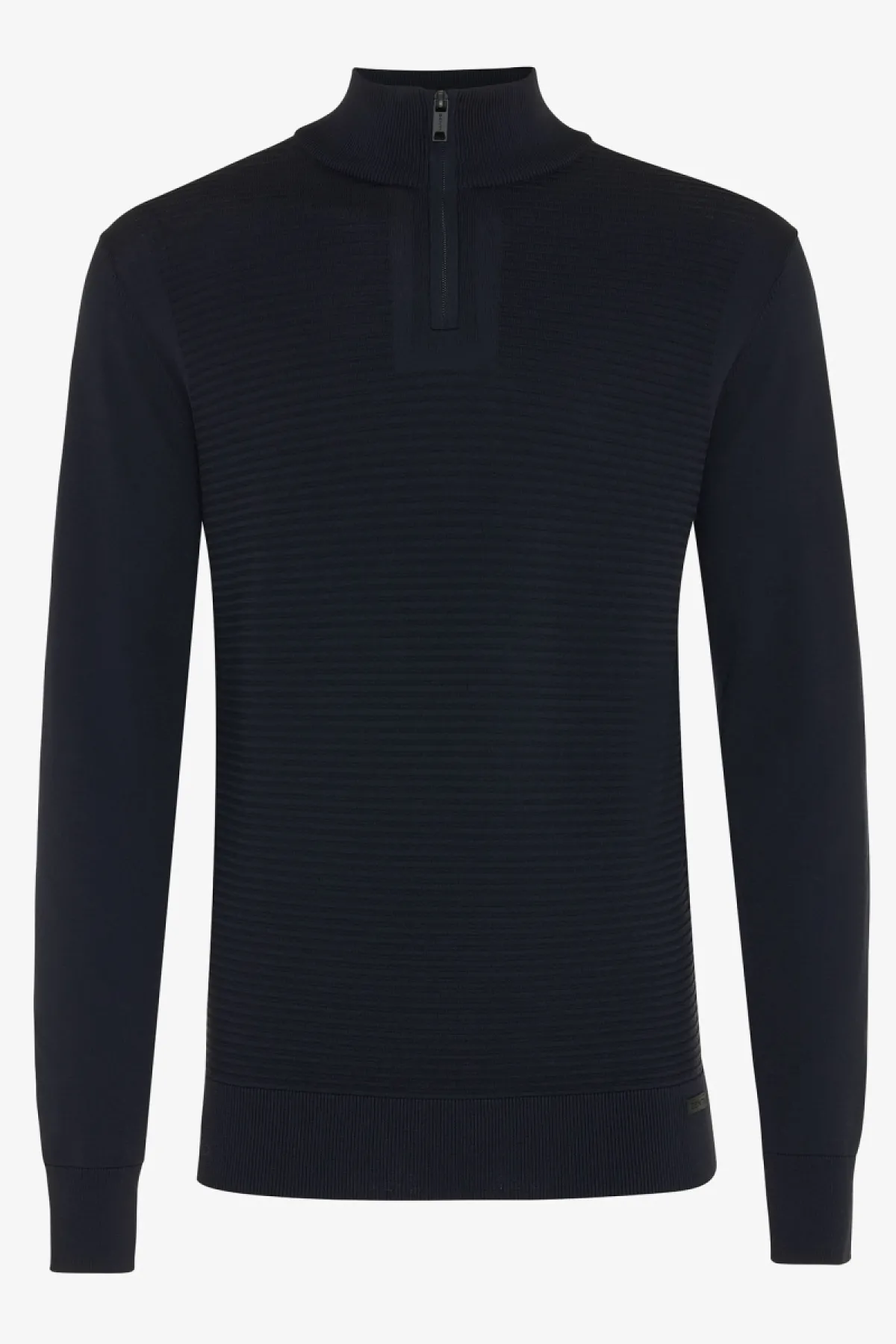 Half zip rib donkerblauw