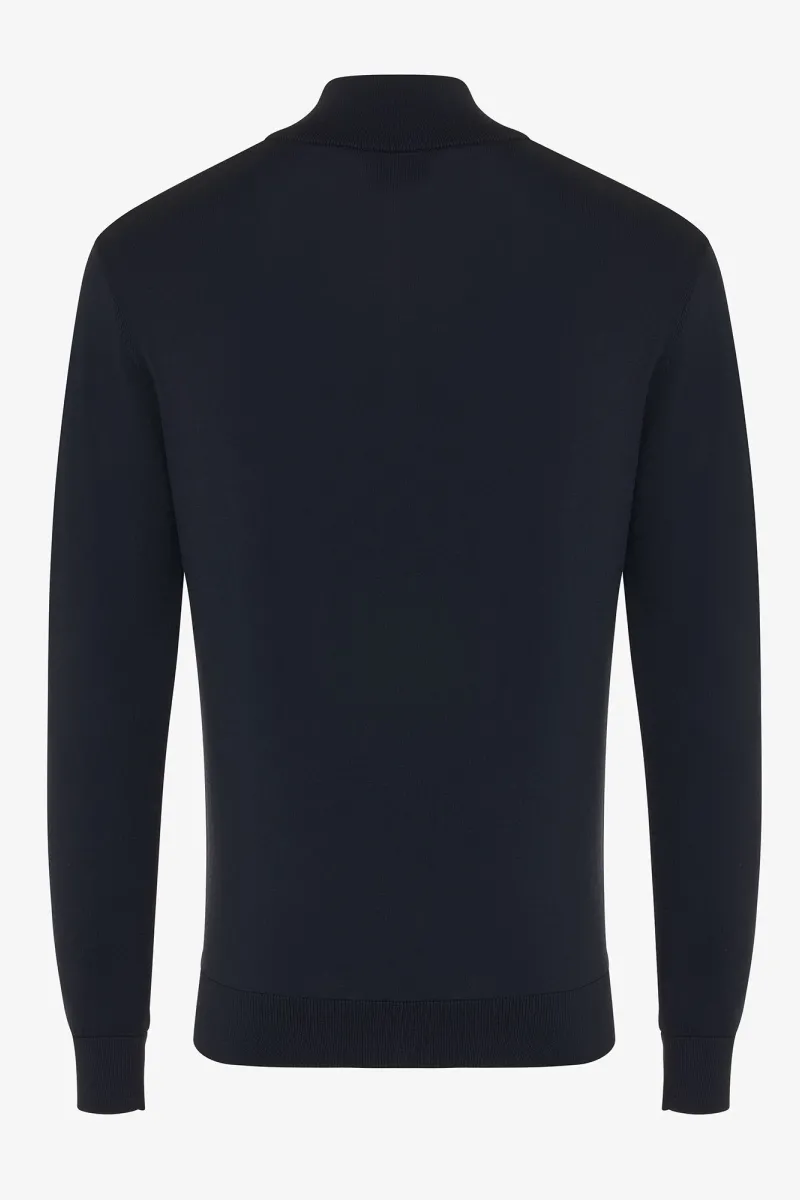 Half zip rib donkerblauw