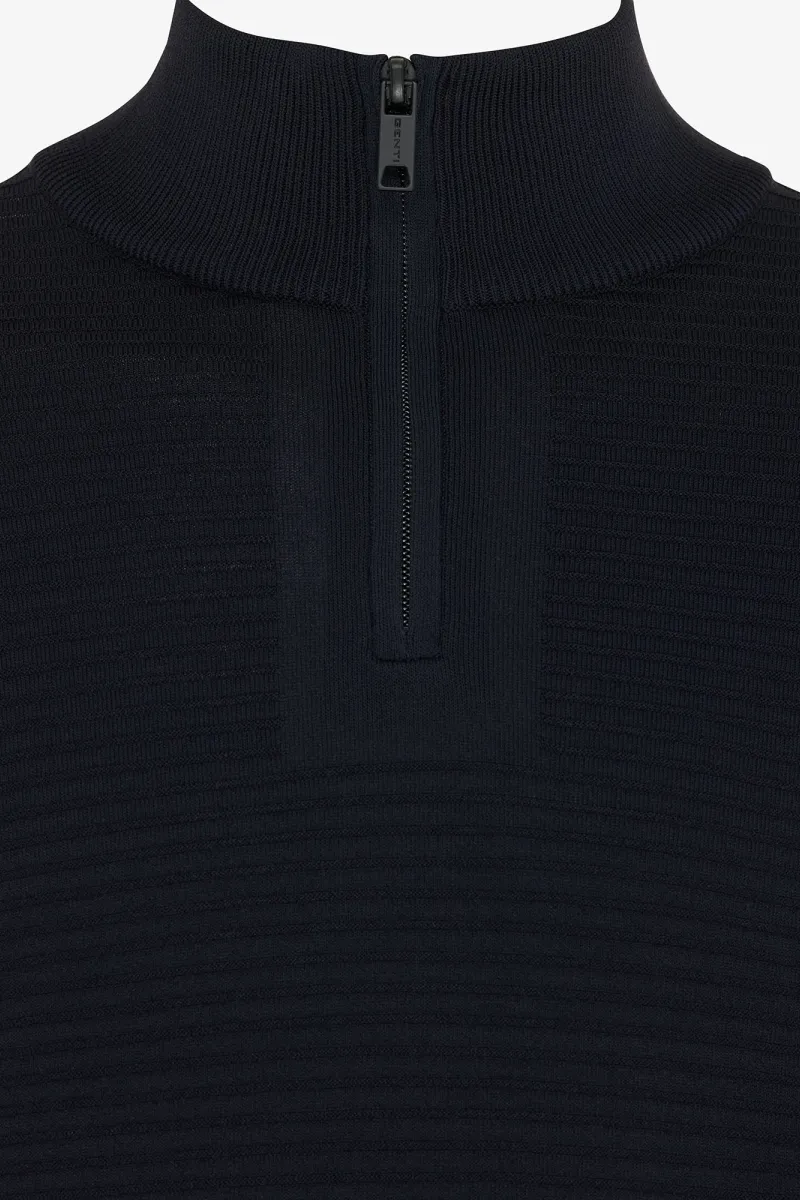 Half zip rib donkerblauw