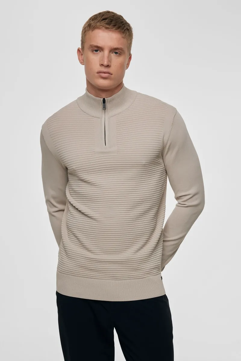 Half zip beige