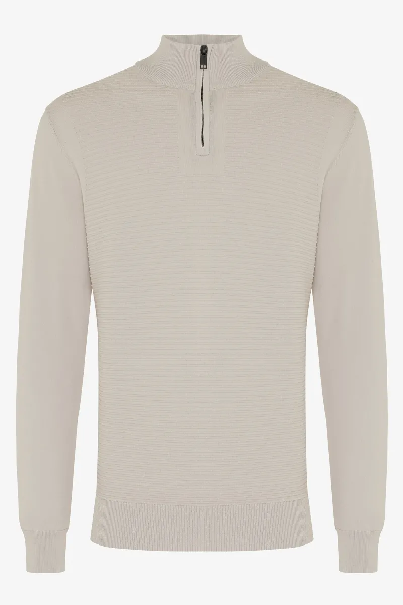 Half zip beige