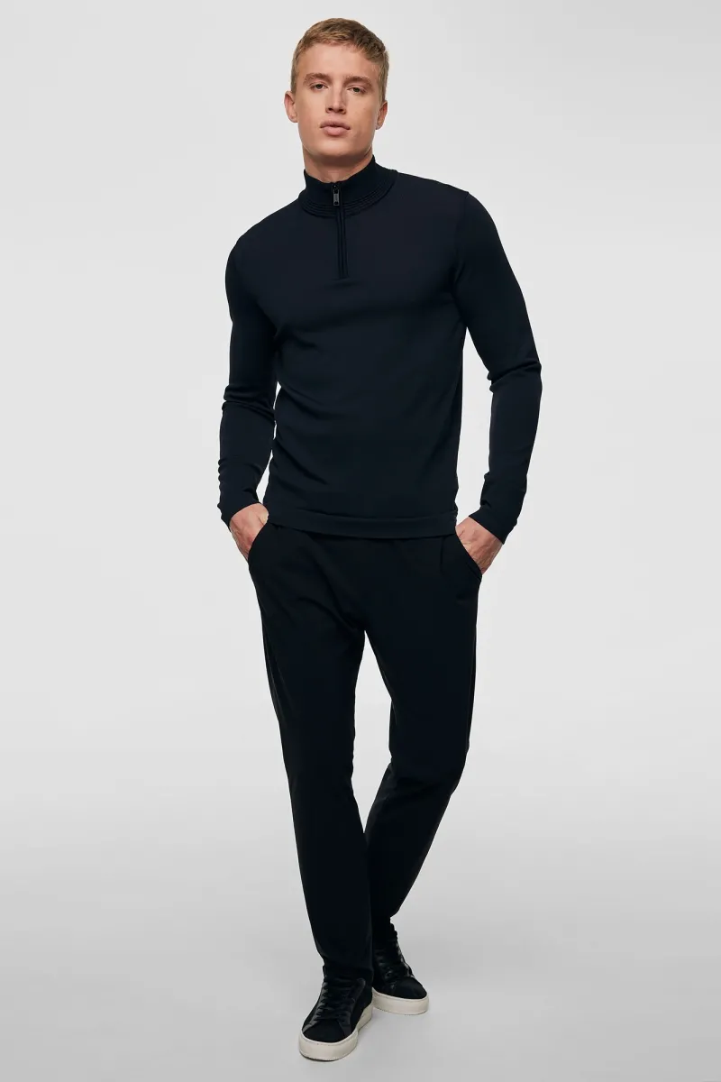 Half zip donkerblauw