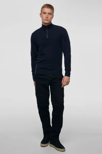 Half zip donkerblauw