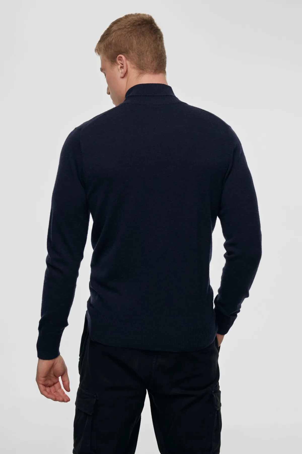 Half zip donkerblauw