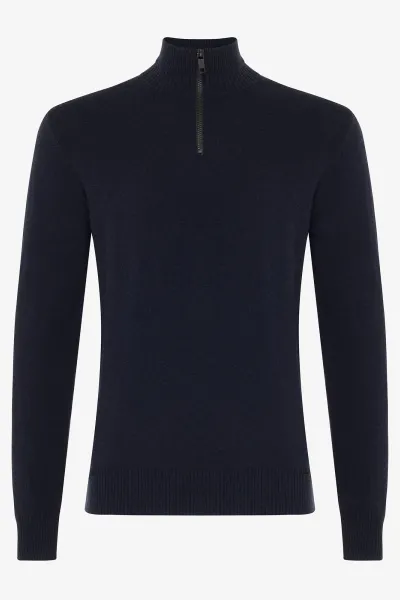 Half zip donkerblauw