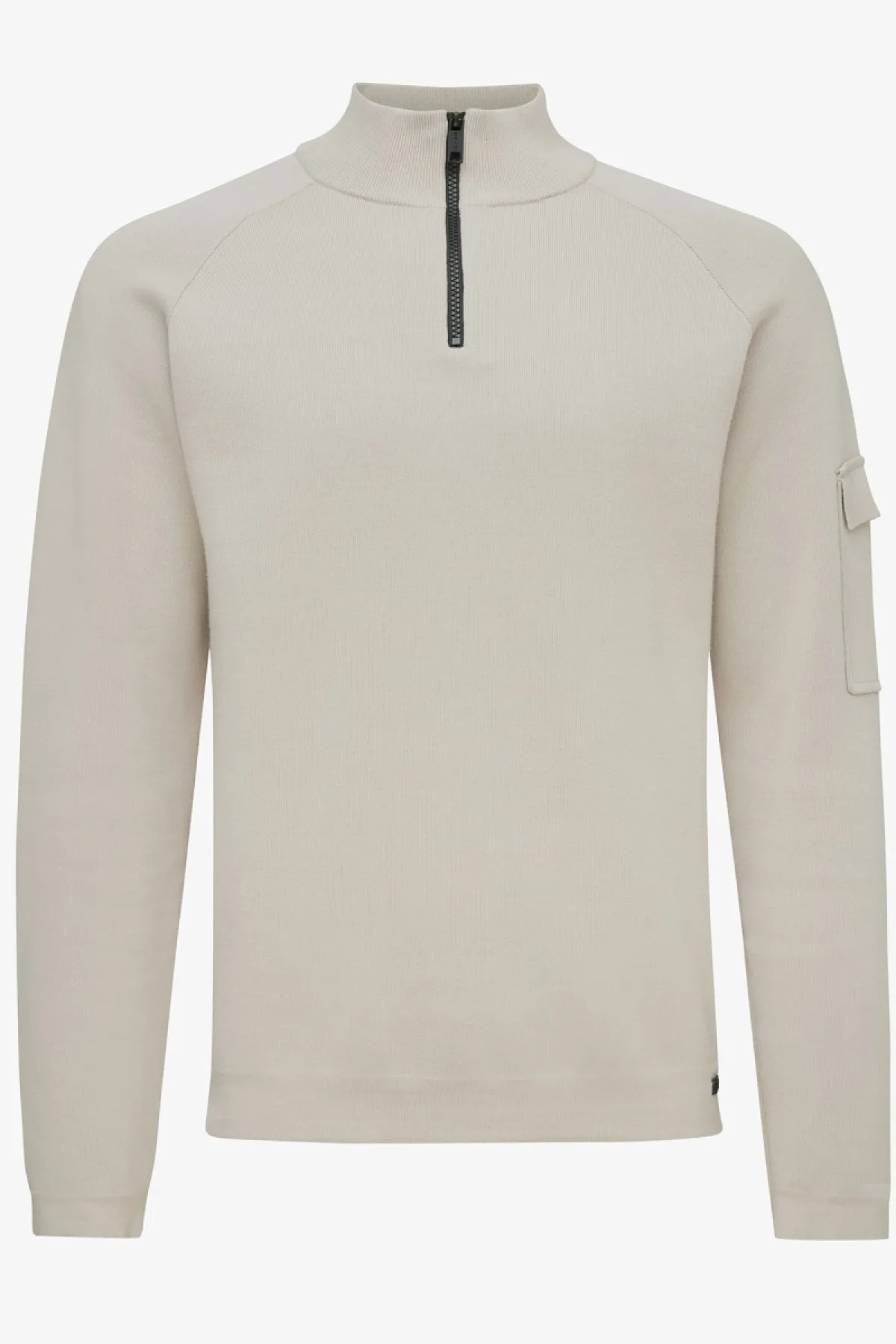 Half-zip raglan beige