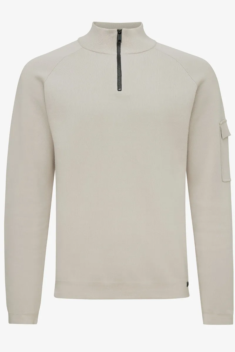 Half-zip raglan beige