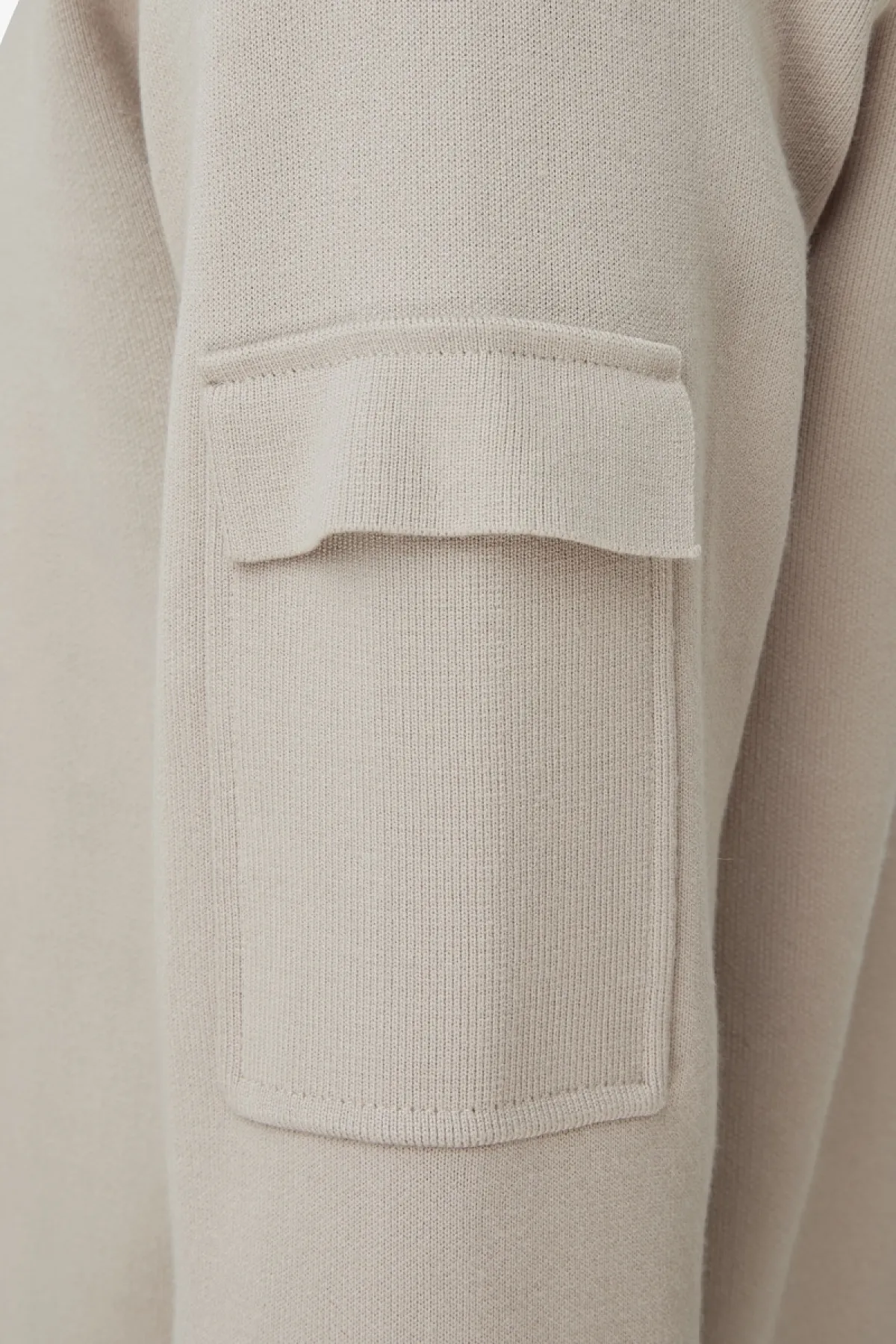 Half-zip raglan beige