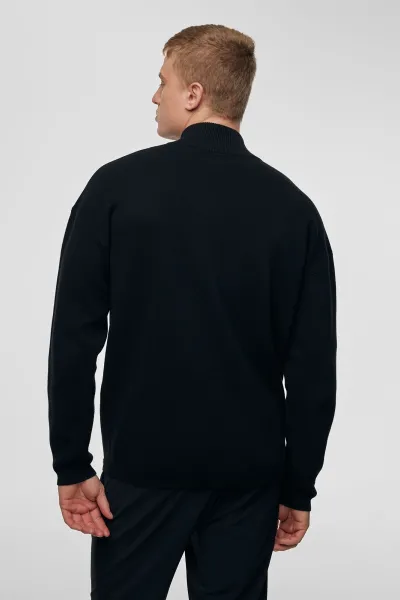 Relaxed half zip zwart