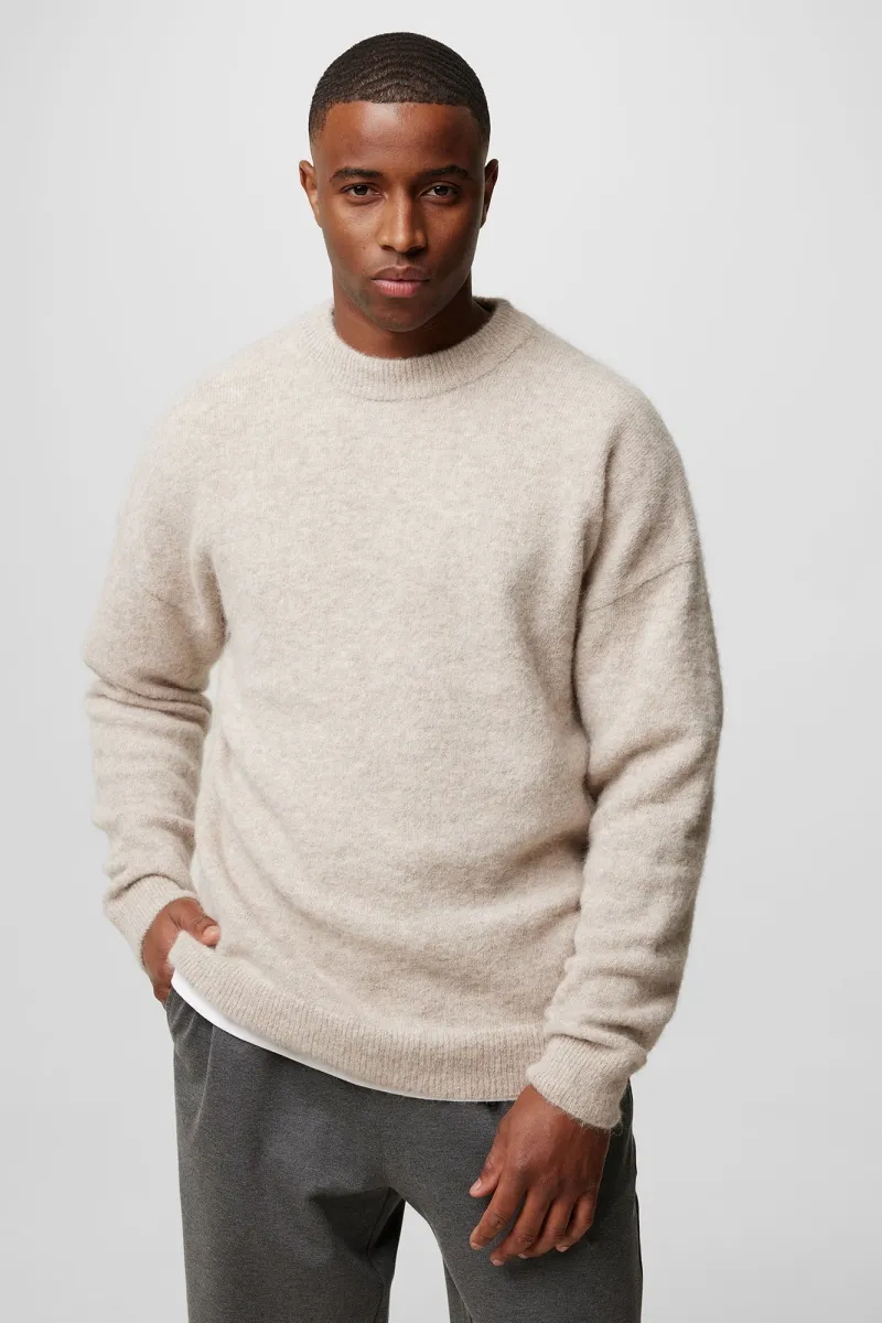 Relaxed crewneck beige