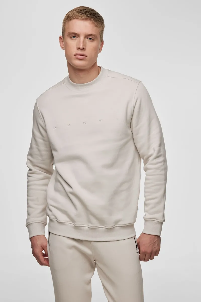 Logo sweater beige