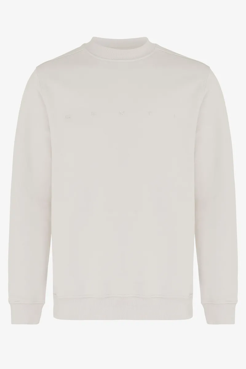 Logo sweater beige