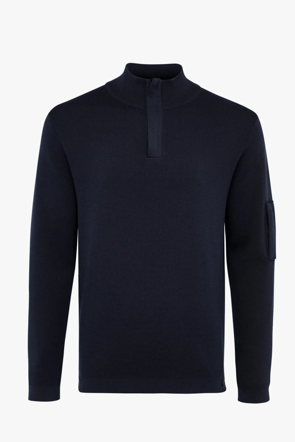 Half zip pocket donkerblauw