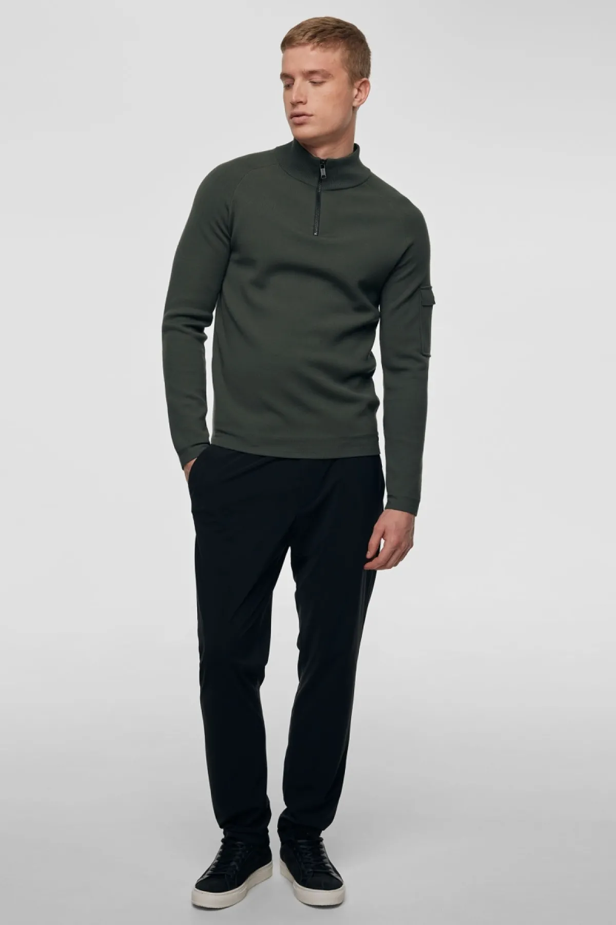 Half zip raglan groen