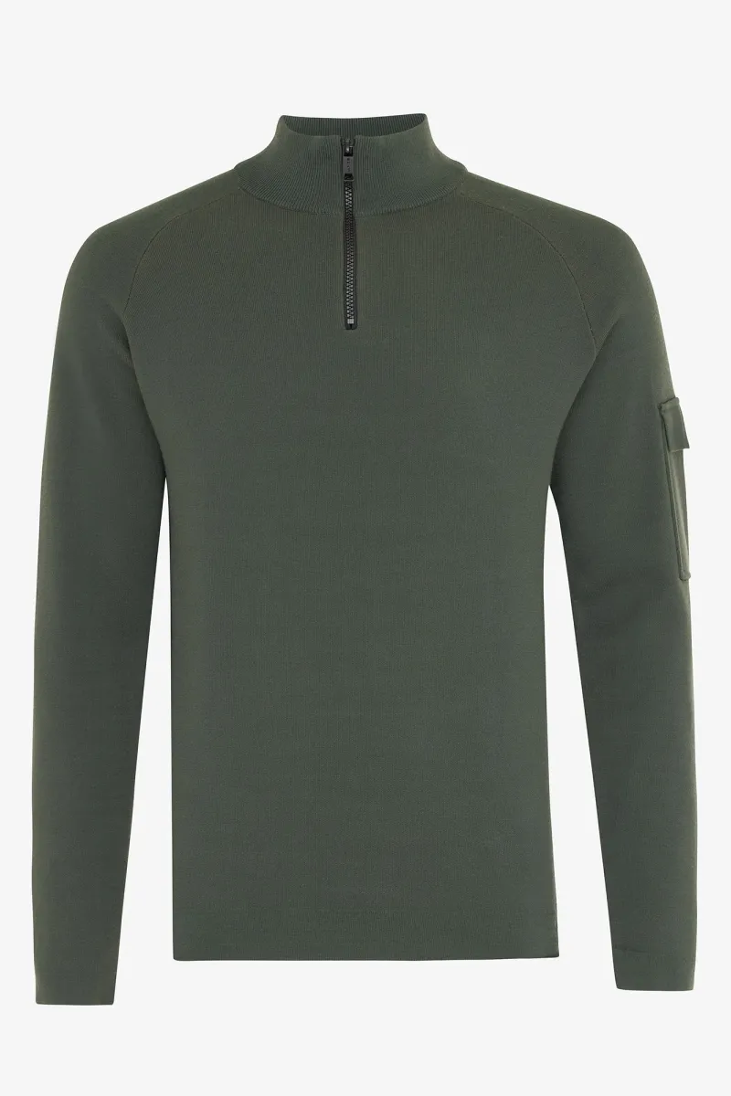 Half zip raglan groen