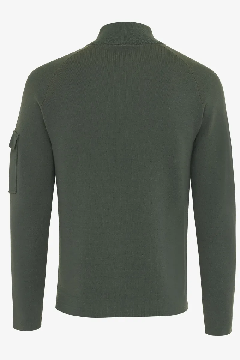 Half zip raglan groen