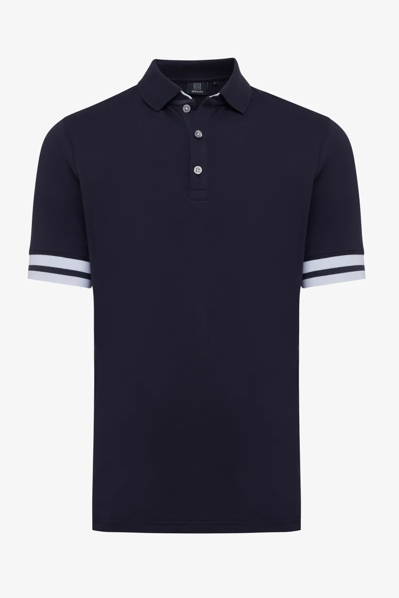 Pique polo donkerblauw