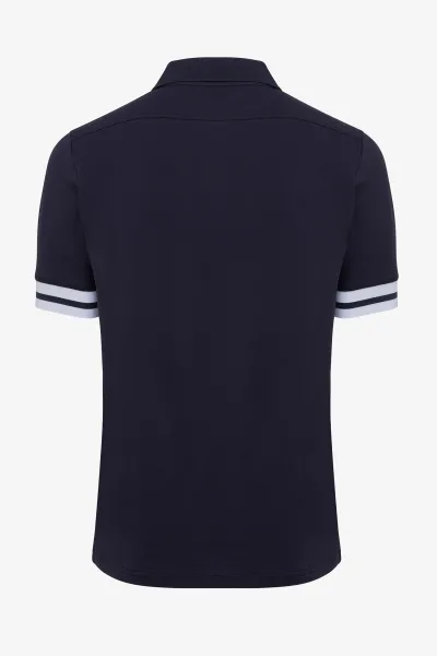 Pique polo donkerblauw