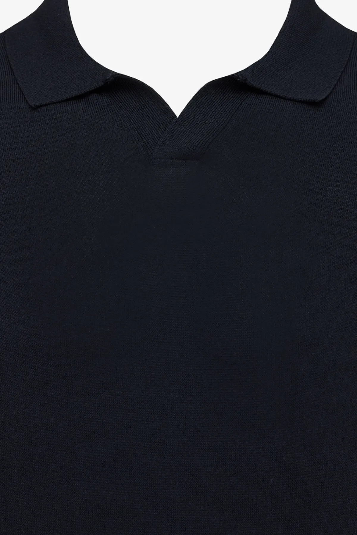 No button polo donkerblauw