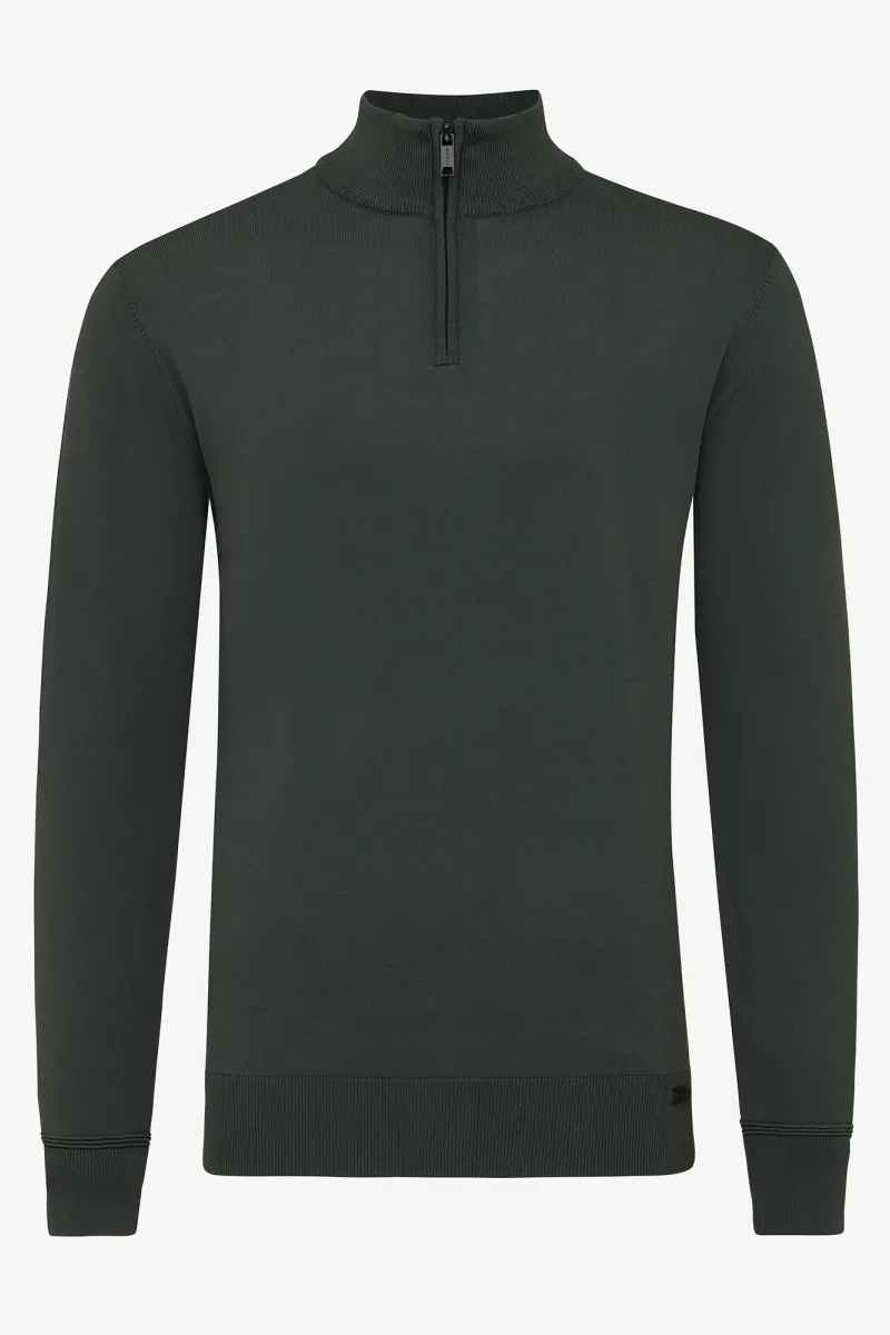 Half zip donkergroen