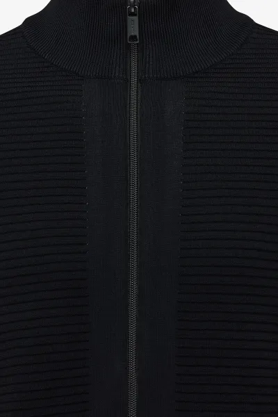 Rib vest zwart