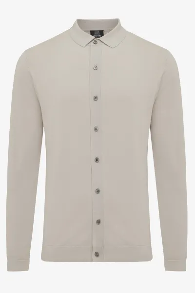 Polo 8 button beige