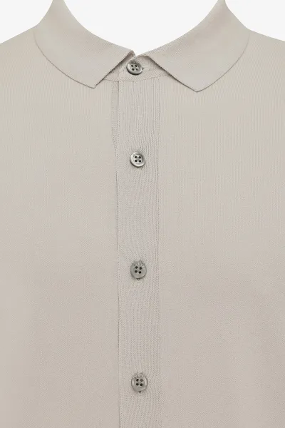 Polo 8 button beige