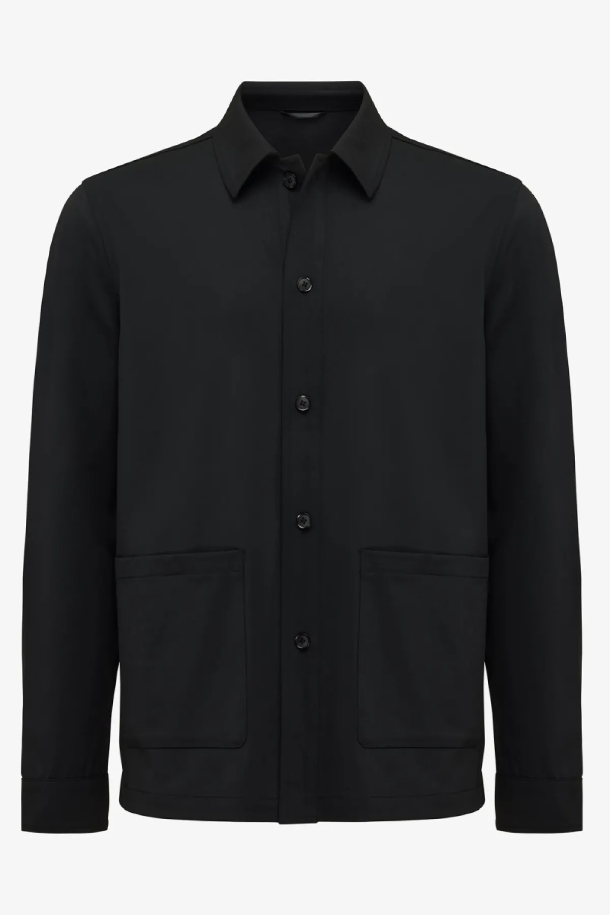 Monogram overshirt Thomas zwart