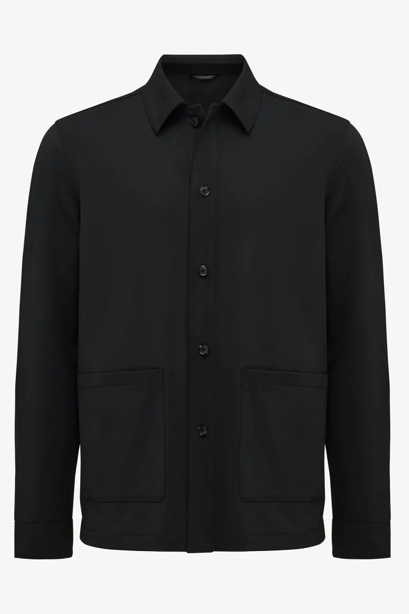 Monogram overshirt Thomas zwart