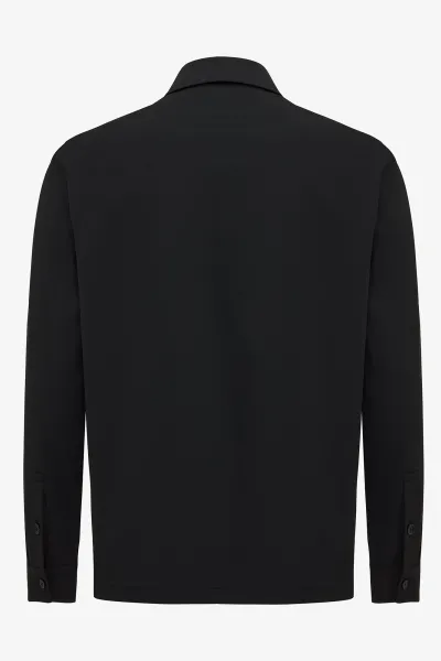 Monogram overshirt Thomas zwart