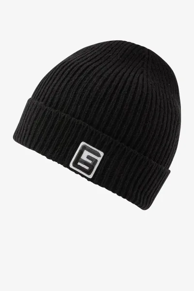 Monogram zwarte beanie