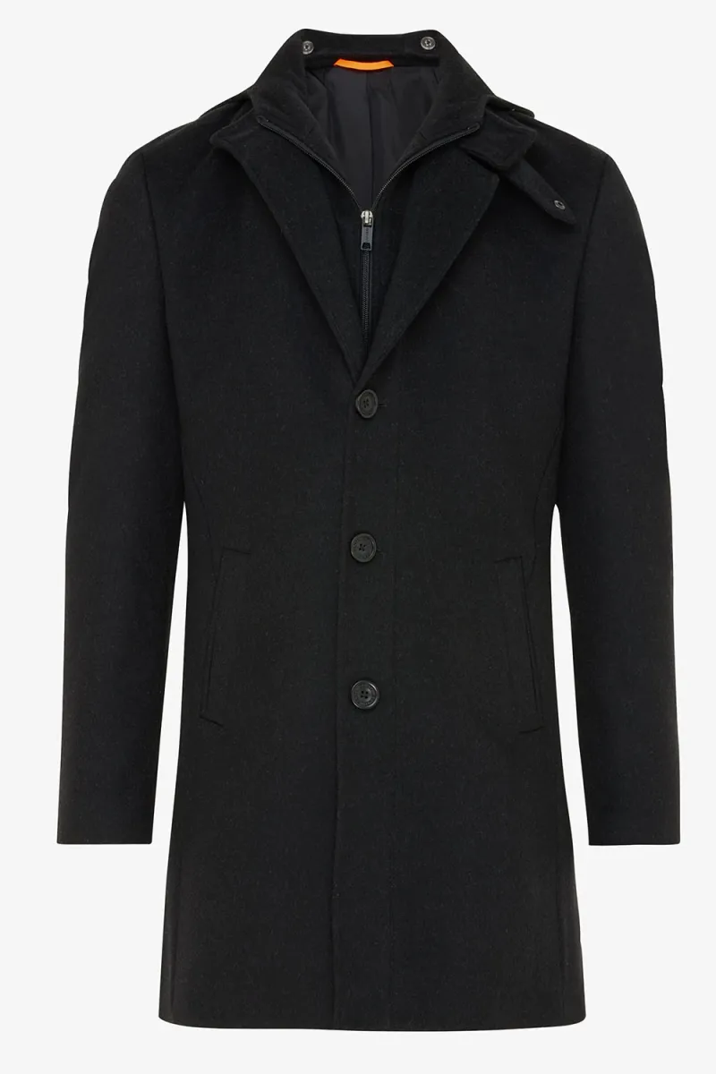 Coat seven zwart