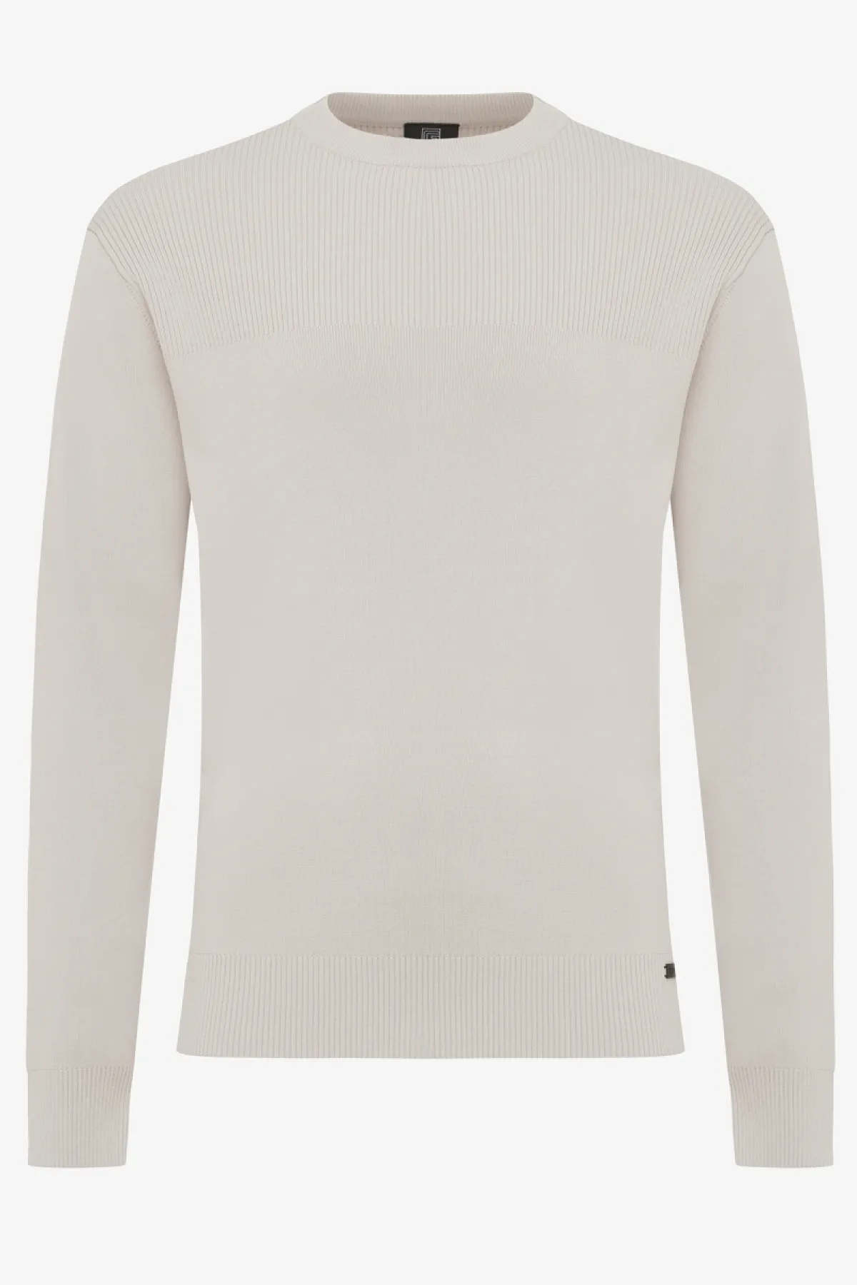 Round neck beige