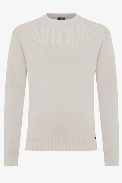 Round neck beige