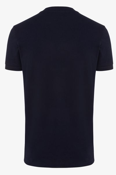 PIQUE T-SHIRT DONKERBLAUW