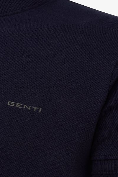 PIQUE T-SHIRT DONKERBLAUW