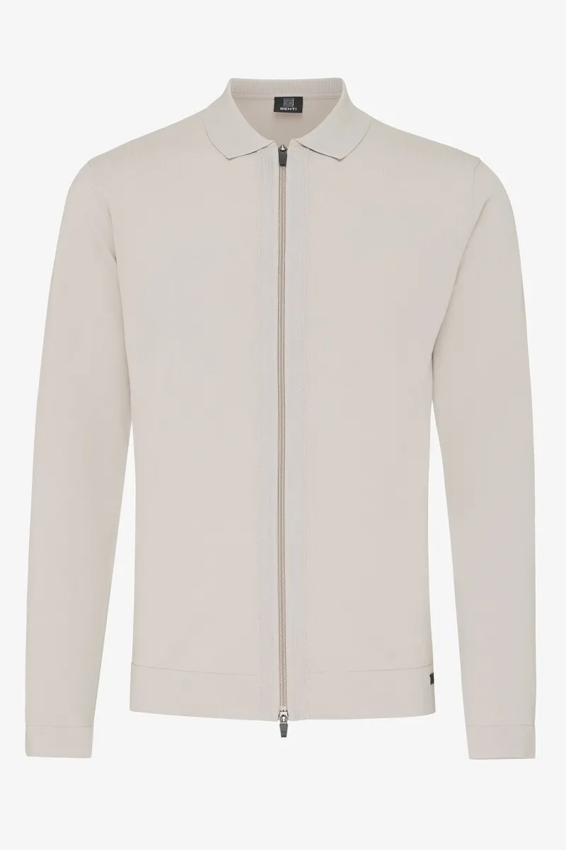 CARDIGAN ZIP LS - Beige