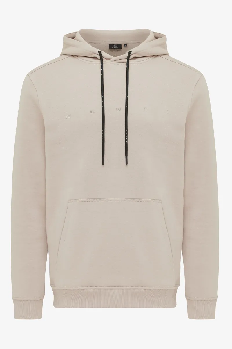 Logo hoodie beige