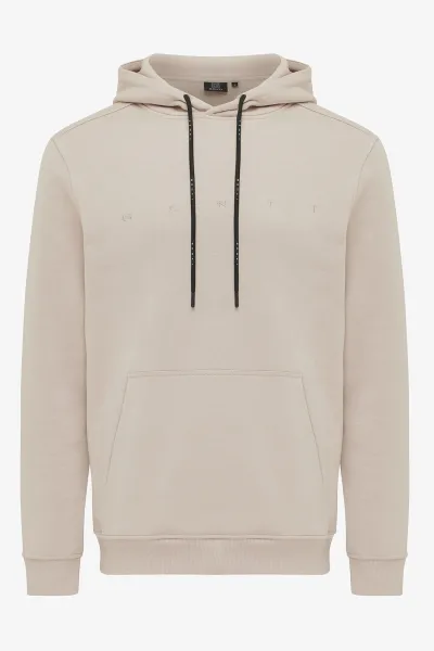 Logo hoodie beige